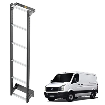 Image of Van Guard ULTILadder for VW Crafter (06 17) [H1] 6 Step Heavy Duty Hard Wearing Rear Door Ladder Black Powder Coated Anodised Aluminium Tailored Fit