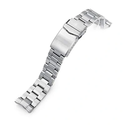 Image of 20 mm Super O Boyer 316L SS Watch Strap for Seiko Mini Turtles SRPC35, V Clasp, Brushed, silver, L, Bracelet