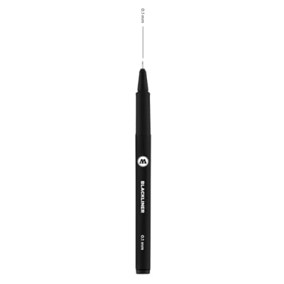 Image of Molotow Blackliner Fineliner Pen Black 0.1mm
