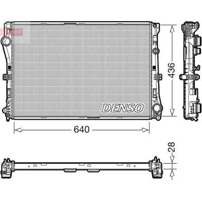 Image of 0995002103, 0995007303, 995002103, 995007303, A0995002103 Engine radiator DENSO DRM17103 640mm 436mm 28mm MERCEDES BENZ: GLC Off Road, E Class Saloon