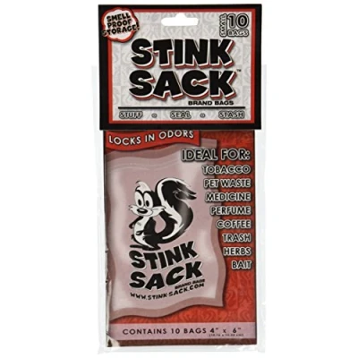 Image of 10pc Stink Sack 4&quot;x6&quot; Smell Proof Storage Bags Clear