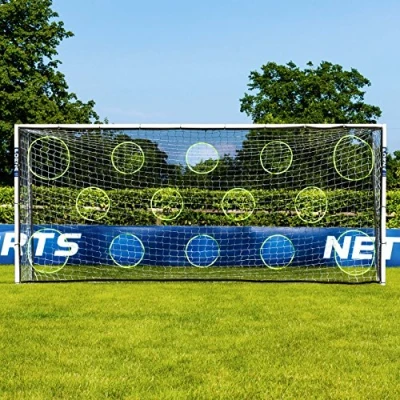 Image of FORZA Match Football Goal [6 Sizes] Lightweight &amp; Weatherproof PVC Garden Goals Optional Target Sheets (16ft x 7ft, With Sheet)