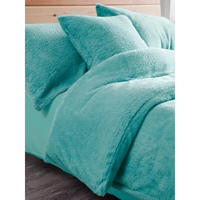 Image of Gaveno Cavailia Teddy Fleece Luxurious Duvet Cover Sets Super Soft Warm and Cosy Bedding (Teal, King Set)
