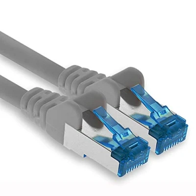 Image of 1aTTack.de Patch cable 5m Ethernet, network, LAN CAT6a (for Gigabit networks, routers, switches, modems with RJ45 input gray)