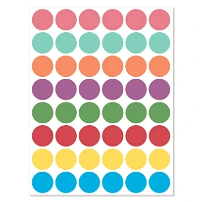 Image of Round Stickers Colorful 0.75 Inch Circle Labels Color Coding Dot Vinyl Self Adhesive Sticker Waterproof Removable 10 Pack