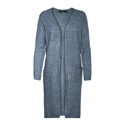 Image of VERO MODA Women&#039;s B0ccmwrm5k Cardigan Sweater, Navy Blazer Melange, XL