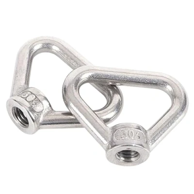 Image of 2 pcs of M12 304 Stainless Steel Heavy Duty Lifting Eye Nut Triangle Ring Shape Threaded Fastener