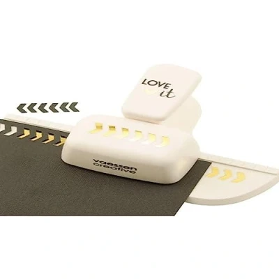 Image of Vaessen Creative Love It Craft Paper Punch Herringbone 1,3 x 4,5 cm Circle Cutter for Crafting and Card Making