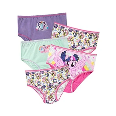 Image of My Little Pony Girls Unicorns Knickers Pack of 5 Multicoloured Ages 7 to 8 Years