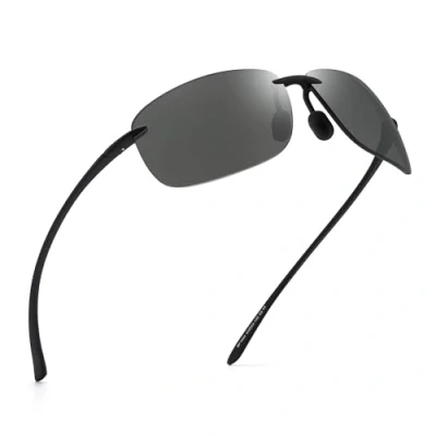 Image of Sport Sunglasses for Men Women TR90 Rimless Unbreakable Frame Running Fishing Baseball Driving Light Grey