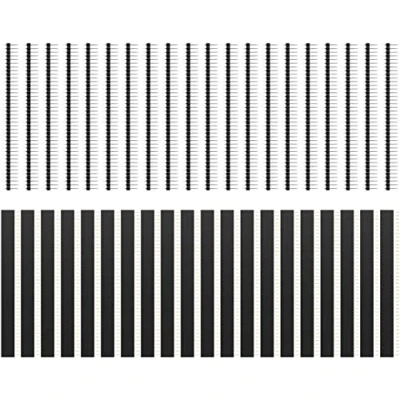 Image of 40 Piece 2.54mm Pin Headers Breakaway PCB Board Single Row male and female Header Connector Kit for Arduino Prototype Shield (20pcs header, 20pcs header)