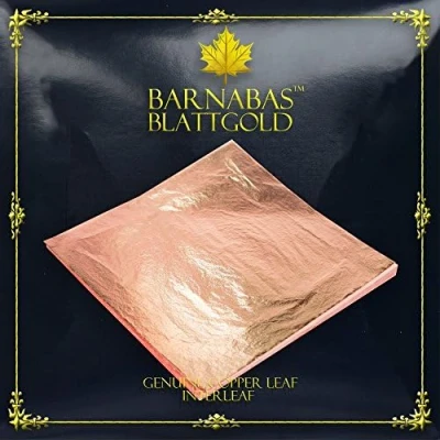 Image of Genuine Copper Leaf Sheets by Barnabas Blattgold 100 14cm Interleaf
