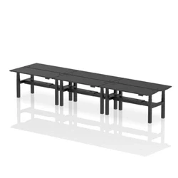 Image of Air B2B 1600x600mm Height Adjustable 6P Bench Desk CP Black/Black