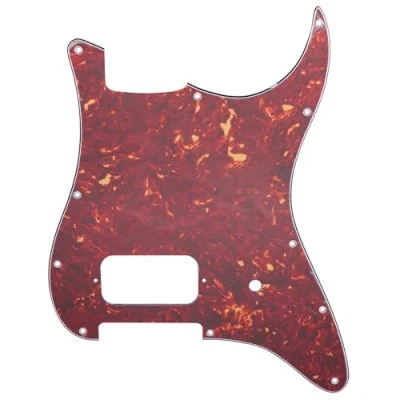 Image of Musiclily Pro 11 Holes ST Strat Uncovered One Humbucker Guitar Pickguard Scratch Plate for American/Mexican Fender Tom Delonge Stratocaster Electric Guitar, 4ply Vintage Tortoise