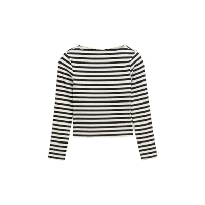 Image of TOM TAILOR Girl&#039;s 1046064 Long Sleeved T Shirt, 36810 Regular Black and White Stripe, 164