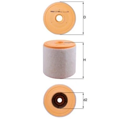 Image of 4K0133844A, 4K0133844E Air Filter MAHLE ORIGINAL LX 4959 158mm 160mm Insert AUDI: A6 C8 Saloon, A7 Sportback