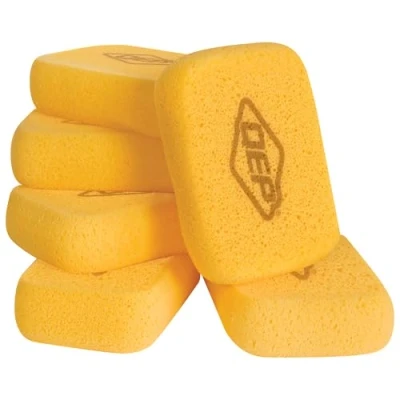 Image of QEP 70005Q 6D 7.5 Inch X 5.5 1.875 Grouting, Cleaning and Washing Sponge, Large, 6 Pack, Polyurethane (PU) Polypropylene (PP), Yellow, Pack