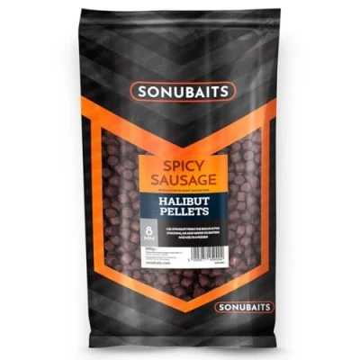 Image of Preston Innovations Sonubaits Spicy Sausage Halibut Pellets, 4mm 900g, S1920004.