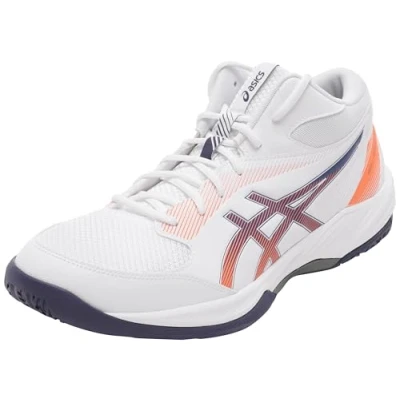 Image of Asics Geltask MT 4 Handball shoes, Men&#039;s, Size: 9, White/indigo fog Imitation leather/ textile
