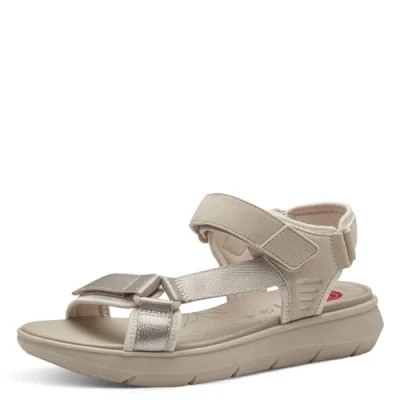 Image of Jana Women&#039;s 8 28770 42 Flat Sandal, Light Grey, 4 UK