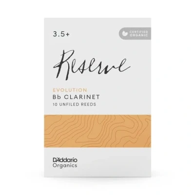 Image of D’Addario Woodwinds Organic Reserve Evolution Bb Clarinet Reeds B Flat for Individually Sealed Unfiled, Strength 4.0, 10 Pack