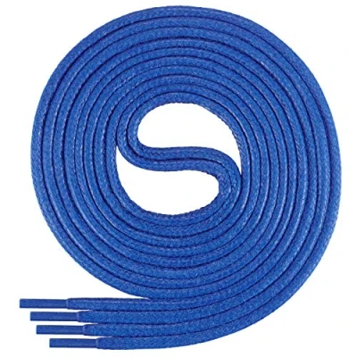 Image of Di Ficchiano round waxed shoelaces for business, suit and leather shoes, diameter 2 4 mm, lengths 45 cm 200 cm, highly tear resistant, made in Europe, Adult (Unisex), mid blue, 90 / ø 3mm