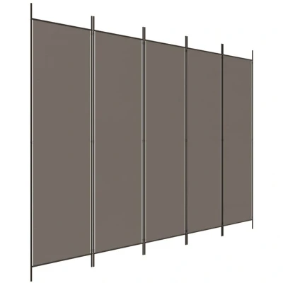 Image of vidaXL 5 Panel Room Divider Anthracite 250x220 cm Fabric