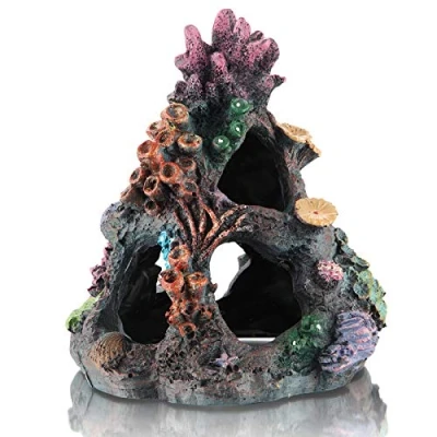 Image of DOHAOOE Aquarium Coral Decoration Fish Tank Rock Mountain Cave Ornaments for Betta