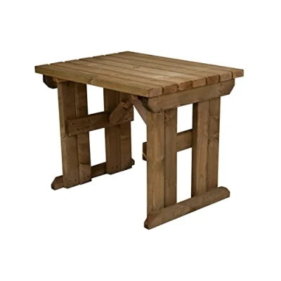 Image of Arbor garden Solutions Wooden picnic table, Hollies furniture (4ft, Rustic Brown)