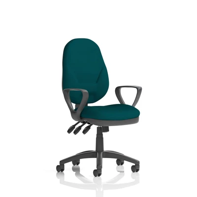 Image of Eclipse Plus XL Lever Task Operator Chair Bespoke with Loop Arms In Maringa Teal