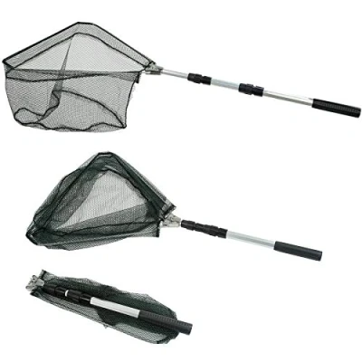 Image of RESTCLOUD Fishing Landing Net with Telescoping Pole Handle Extends to 50 Inches (Aluminum, 50&quot; Full Extended)