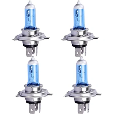 Image of Etomvoop 4pcs H4 100W Car Headlight Bulbs 12V 6000K Halogen Xenon Lights Super White Low Beam led Light Accessories