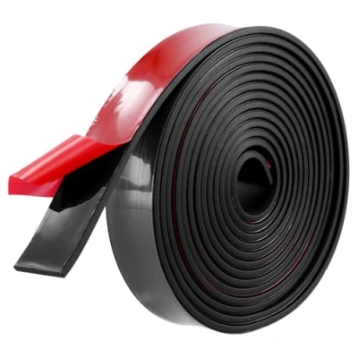 Image of QWORK® 3 Meters Neoprene Rubber Strips 25mm x 3mm, Self Adhesive &amp; Flexible, Multi Function Tape Sealing Strip