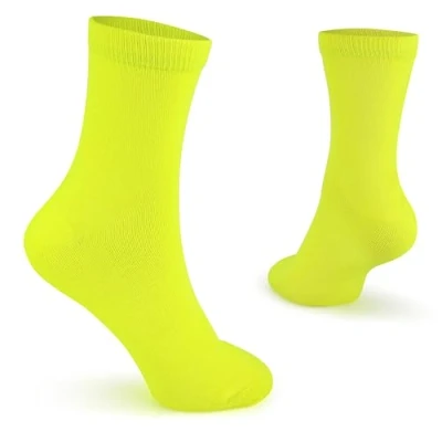 Image of The Glowhouse Casual Dress Socks for Men, Bright Neon Solid Colour, Comfortable Crew Socks, Rock n Roll Fancy Dress, Ideal Gifts Men (Yellow)