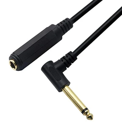 Image of Guitar AMP Cord Right Angle,Mono 90 Degree 6.35 TS Male to TRS Female Audio Cable For Amplifiers,Guitars,Pianos,Home Theater Equipment Etc.