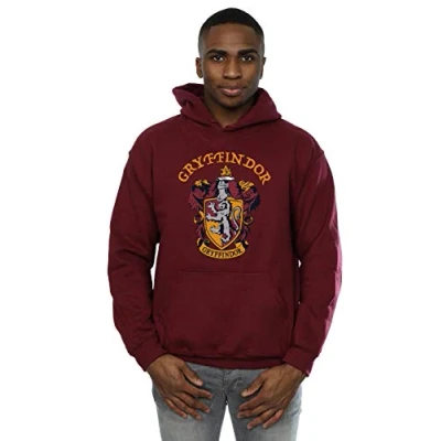 Image of Harry Potter Men&#039;s Gryffindor Crest Hoodie Burgundy Large