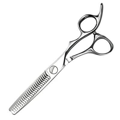 Image of AOLANDUO Barber Scissors Extremely Sharp Offset Design Using VG10 Stainless Steel for Barbers &amp; Salon Stylists Smooth Motion Fine Craftsmanship (Thinning Blending)