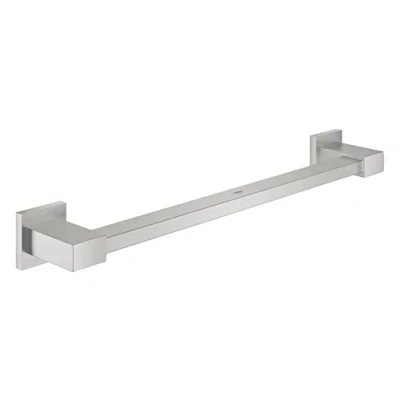 Image of GROHE Start Cube Grip Bar Bathroom Wall Mounted Bathtub or Shower Support Safety Handle (Metal Material, Concealed Fastening, Including Screws and Dowels), Size 540 mm, Stainless Steel, 41095DC0
