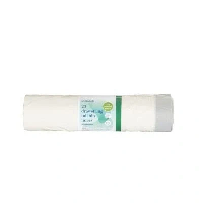 Image of 20 Lakeland Drawstring Tall Bin Liners 30L 45cm x 76cm Easy To Close Tie Tops 75% Recycled Plastic