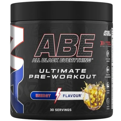Image of Applied Nutrition ABE Pre Workout All Black Everything Powder, Energy &amp; Physical Performance with Citrulline, Creatine, Beta Alanine (375g 30 Servings) (Energy Flavour)