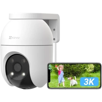 Image of EZVIZ 3K Security Camera Outdoor No Subscription, 512GB Local Storage SD Card Supports, 360 PT, Colour Night Vision, Human/Vehicle Detection, Auto Track, Home Wifi CCTV System, Alexa/Google (C8c 5MP)