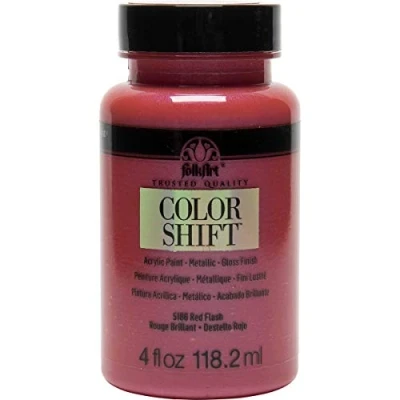 Image of Plaid Folkart Colour Shift Acrylic Paint, Red, 4oz/118.2ml