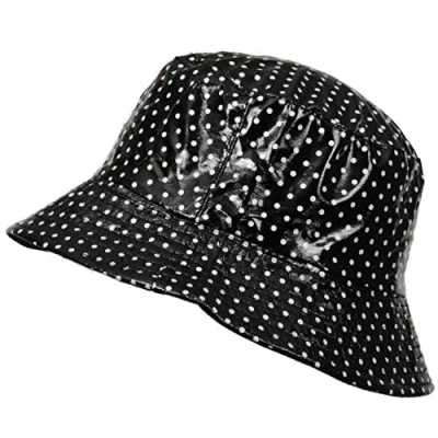 Image of Toutacoo, Waterproof Vinyl Bucket Rain Hat (01 Polka dot Black, Small)