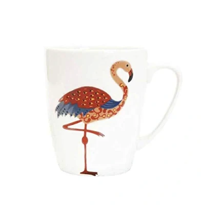 Image of Churchill China Paradise Birds 400 Ml Oak Mug (Flamingo White)