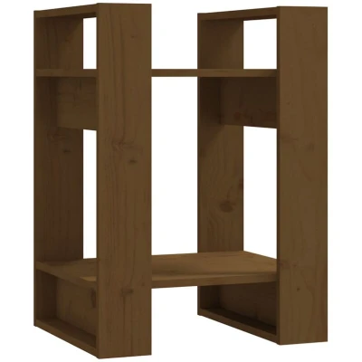 Image of vidaXL Book Cabinet/Room Divider Honey Brown 41x35x57 cm Solid Wood Pine