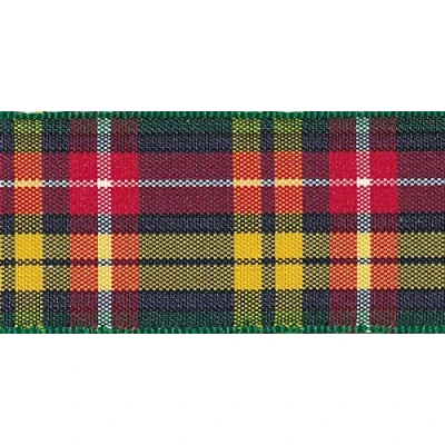Image of Berisfords Tartan Ribbon 17 Traditional Designs for Home, Gifts, Fashion and Crafts Buchanan 10mm Wide x 1 Metre