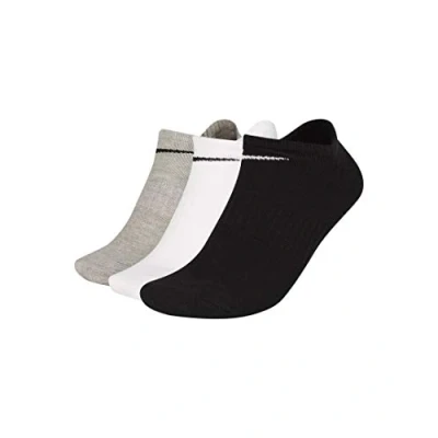 Image of Nike Everyday Lightweight No Show Socks, Pack of 3, Multi colour., M