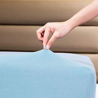 Image of Super King Fitted Sheets Deep Fit Bottom Sheet Jersey Cotton Pocket Bedsheet For Superkingsize Bed Set (Super King, Blue)