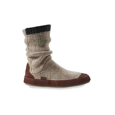 Image of Acorn Men&#039;s Slouch Boot Slipper, Grey Ragg Wool, Medium/9 10 B US