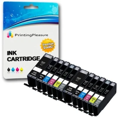 Image of Printing Pleasure 12 XL (2 SETS) Compatible PGI 550XL CLI 551XL Ink Cartridges for Pixma iP7150 iP8750 MG6350 MG7150 MG7550 Black/Photo Black/Cyan/Magenta/Yellow/Grey, High Capacity